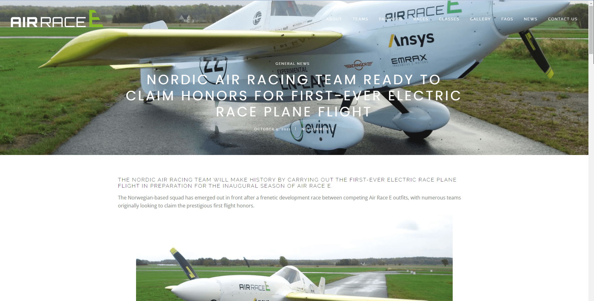 Air race E article claim honors